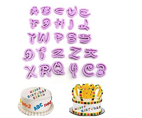 26PCS Plastic Alphabet Cookie Cutter Letter Biscuit Fondant Mold Cake Decorating Tool. N3