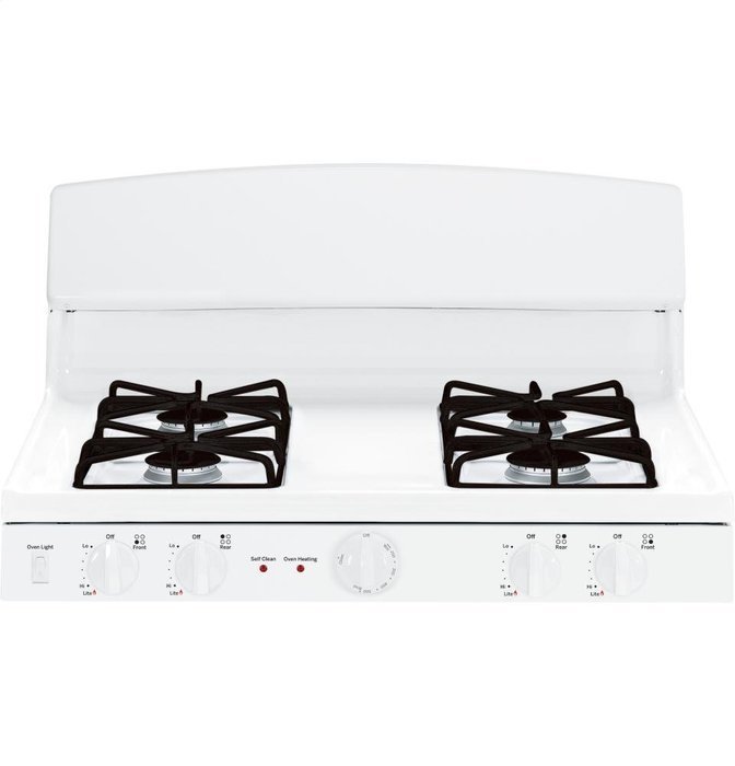 GE JGB450DEFWW 30" White Gas Sealed Burner Range - Convection N3