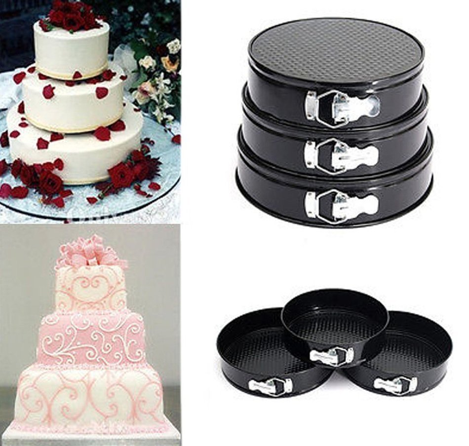 DIY Cake Pan Mold Decorating Kit Designs Stainless Steel Non Stick Springform Baking Pan with Removable Smooth... N5