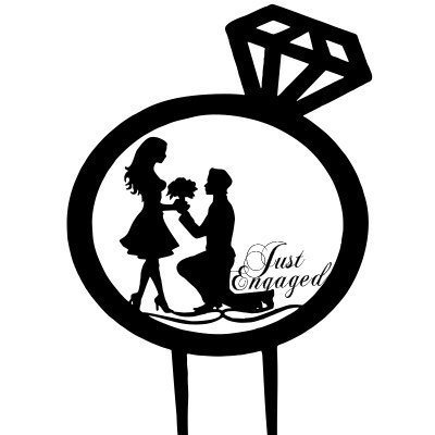 Just Engaged Cake Topper - Made item with Acrylic - D-1 N2