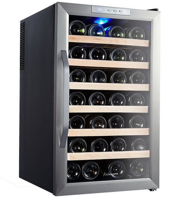 Kalamera 28 Bottle Stainless Steel Freestanding Wine Refrigerator N2