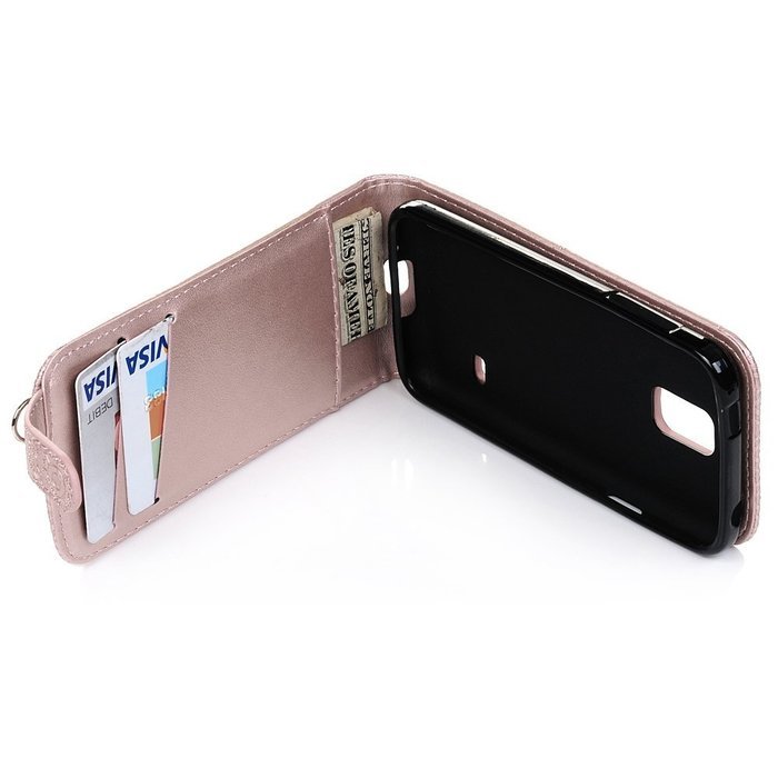 Badalink Galaxy S5 Mini Up-Down Open Folio Flip Case Kickstand Vertical PU Leather Embossed Totem Magnetic Snap... N76