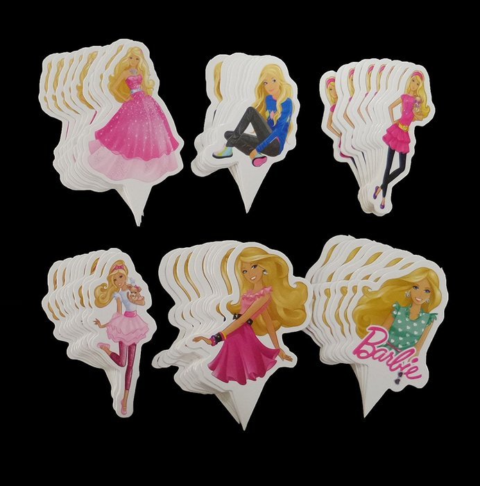 Yunko 60 Pcs Barbie Fun Cupcake Decorative Toppers Cupcake Decorating Tools N5
