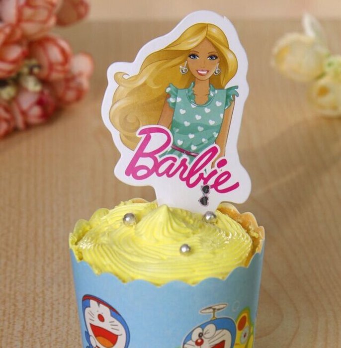 Yunko 60 Pcs Barbie Fun Cupcake Decorative Toppers Cupcake Decorating Tools N6