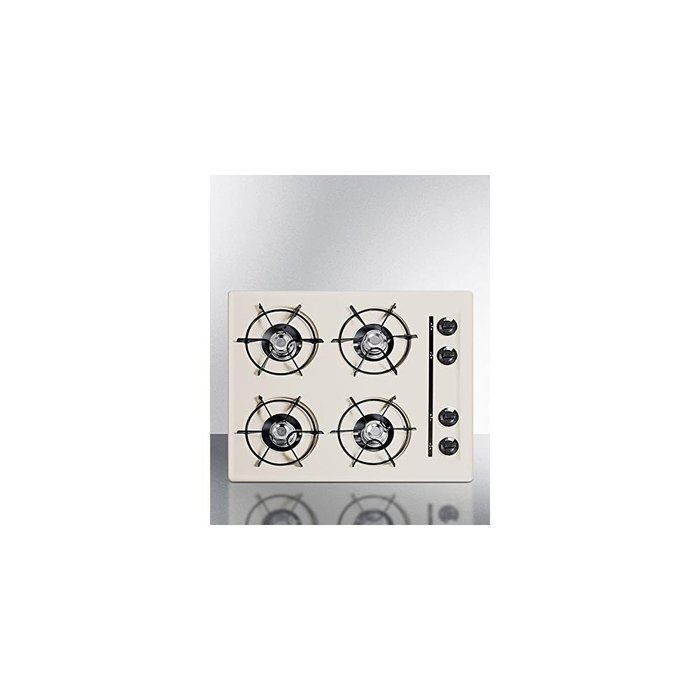 Summit SNL033 24" Wide Cooktop in Bisque, with Four Burners and Gas Spark Ignition; Replaces Stl033