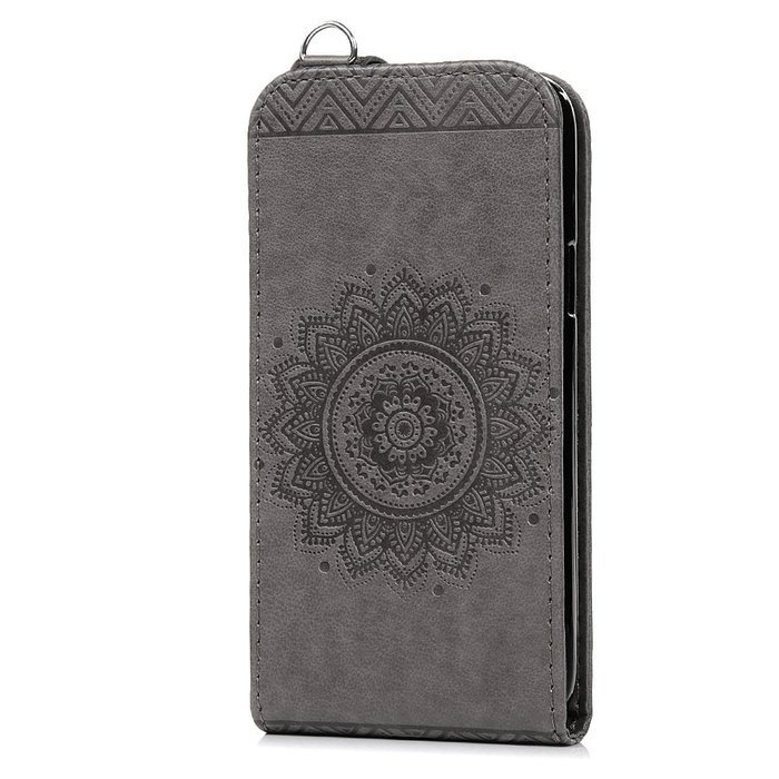 Badalink Galaxy S5 Mini Up-Down Open Folio Flip Case Kickstand Vertical PU Leather Embossed Totem Magnetic Snap... N82