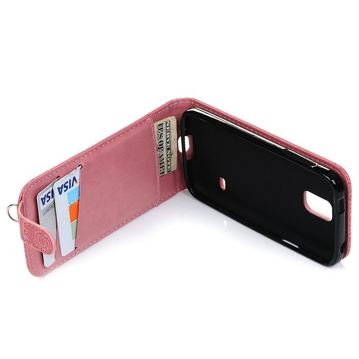Badalink Galaxy S5 Mini Up-Down Open Folio Flip Case Kickstand Vertical PU Leather Embossed Totem Magnetic Snap... N83