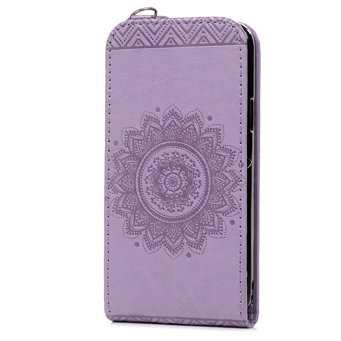 Badalink Galaxy S5 Mini Up-Down Open Folio Flip Case Kickstand Vertical PU Leather Embossed Totem Magnetic Snap... N88