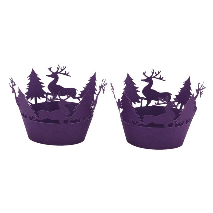 Oksale 24Pcs Christmas Hollow Lace Cup Muffin Holder Cake Paper Case Wraps Cupcake Wrapper for Wedding Birthday... N19