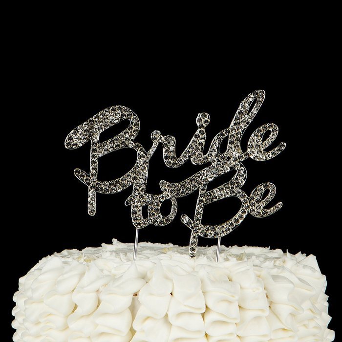 Bride To Be Cake Topper, Bridal Party Wedding Shower Decoration (Silver) N4