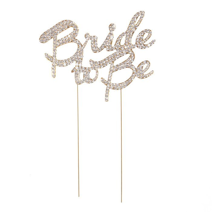 Bride To Be Cake Topper, Bridal Party Wedding Shower Decoration (Silver) N5