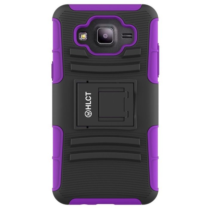 Galaxy J5 Case, HLCT Rugged Shock Proof Dual-Layer PC and Soft Silicone Case With Built-In Kickstand for Samsung... N7