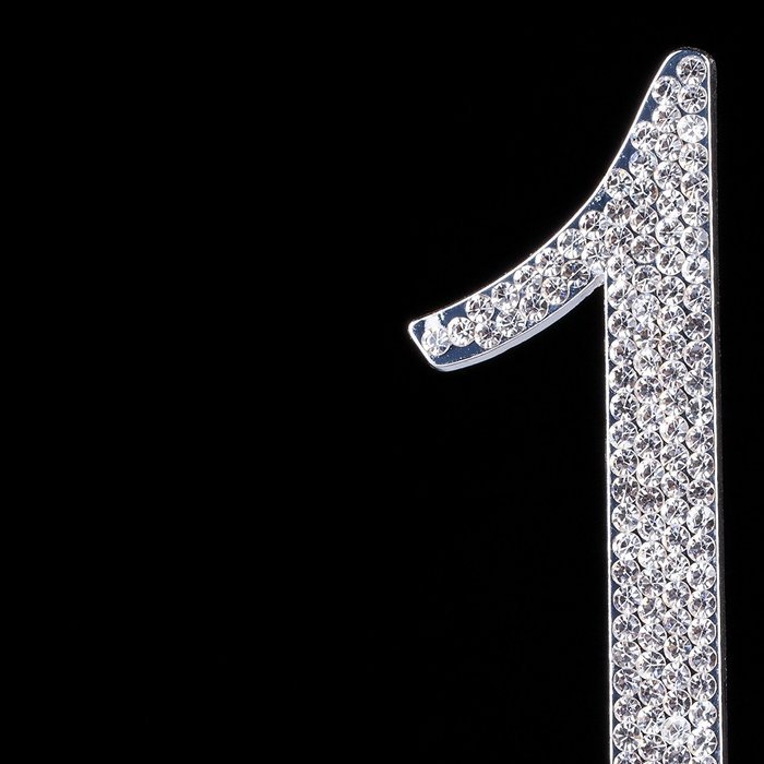 LOVENJOY with Gift Box Number 1 Crystal Rhinestone Baby Shower Wedding Birthday Anniversary Engagement Metal Cake... N25