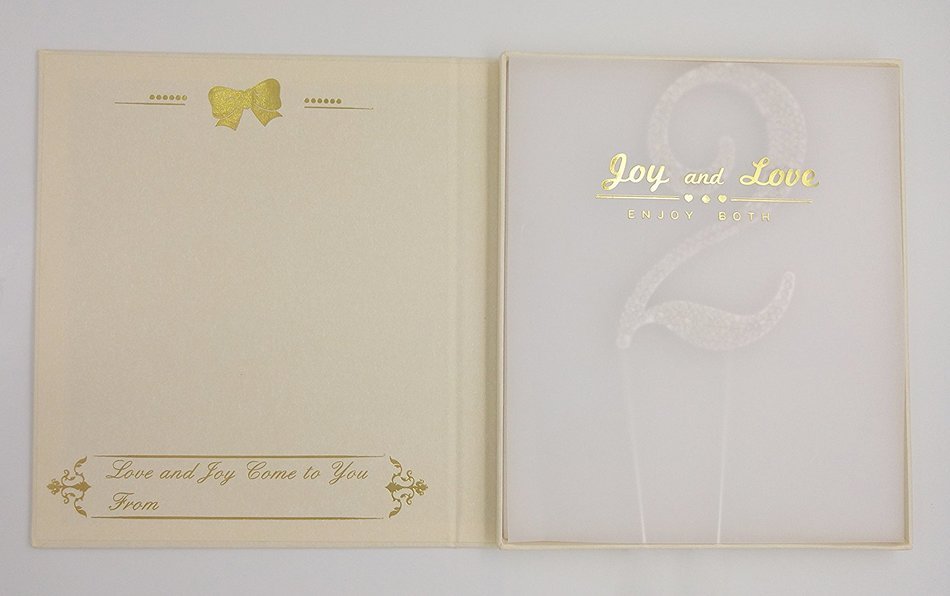 LOVENJOY with Gift Box Number 1 Crystal Rhinestone Baby Shower Wedding Birthday Anniversary Engagement Metal Cake... N32
