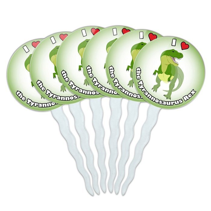 Set of 6 Cupcake Picks Toppers Decoration I Love Heart - Sloths N38