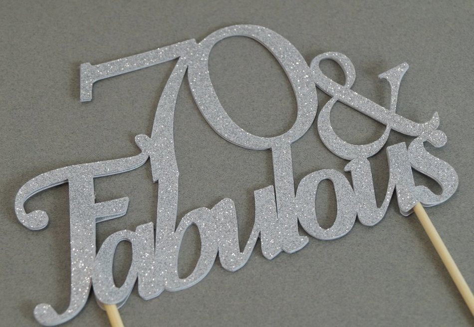 All About Details Silver 70-&-fabulous Cake Topper N2