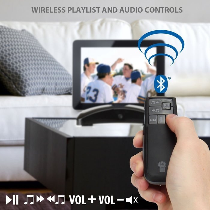 GOgroove Multimedia Bluetooth Music Remote Control with Audio Playback & Voice Commands - Sync Your Device w/... N2