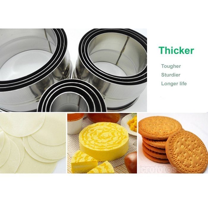 Astra Gourmet 12pcs Stainless Steel Biscuit/Vegetables/ Cookie Cutters Set (Round) N2