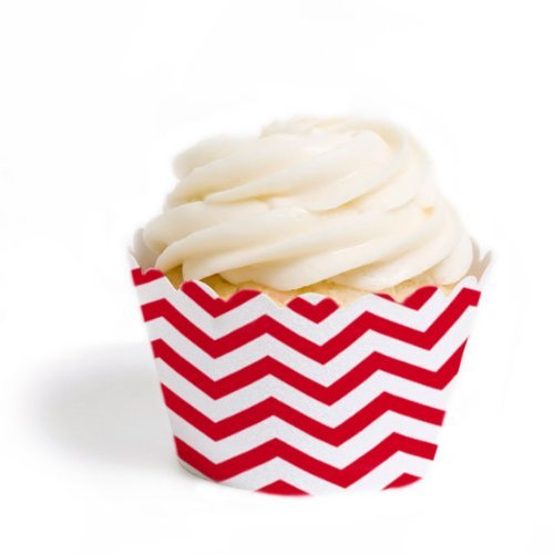 Dress My Cupcake Standard Cupcake Wrappers, Chevron, Orange, Set of 12 N12