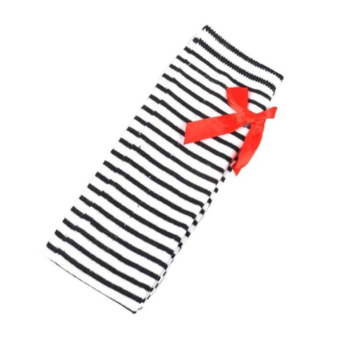Banggood New Kids Girl Cotton Stripe Bowknot Knee High Long Socks N3
