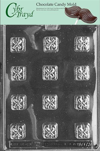 Cybrtrayd AO073 Squares with Bows (Presents) Chocolate Candy Mold with Exclusive Cybrtrayd Copyrighted Chocolate...