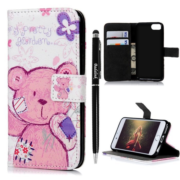 iPhone 7 Case (4.7 inch) - Wallet Folio Flip Premuim PU Leather Case Colorful Print Design with Stand Magnetic... N95