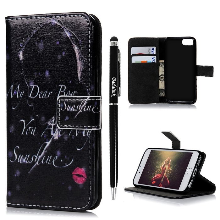 iPhone 7 Case (4.7 inch) - Wallet Folio Flip Premuim PU Leather Case Colorful Print Design with Stand Magnetic... N97