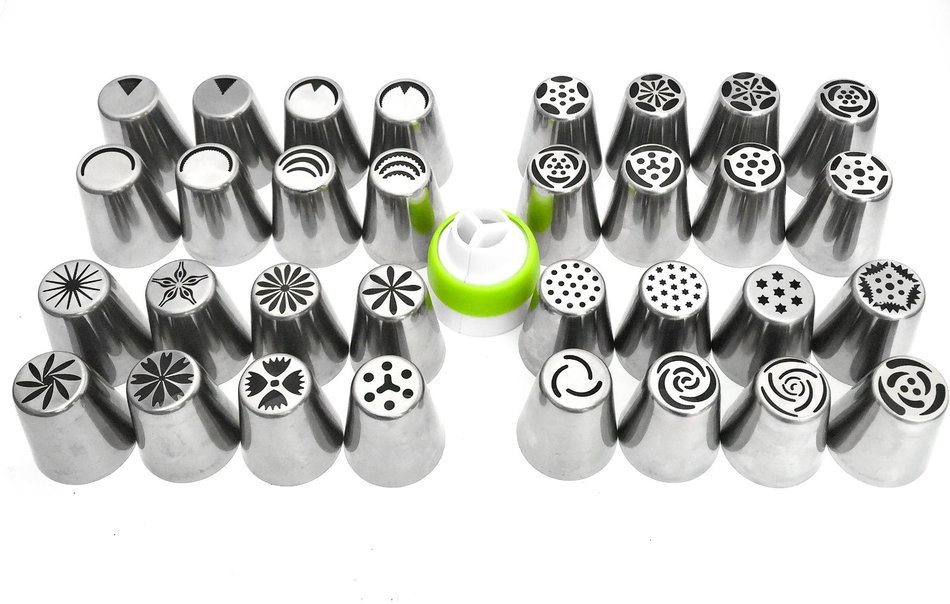 38 Piece - Complete Russian Piping Tips Set - Schast'ye Original - Includes: 32 Stainless Steel Piping Tips +... N5