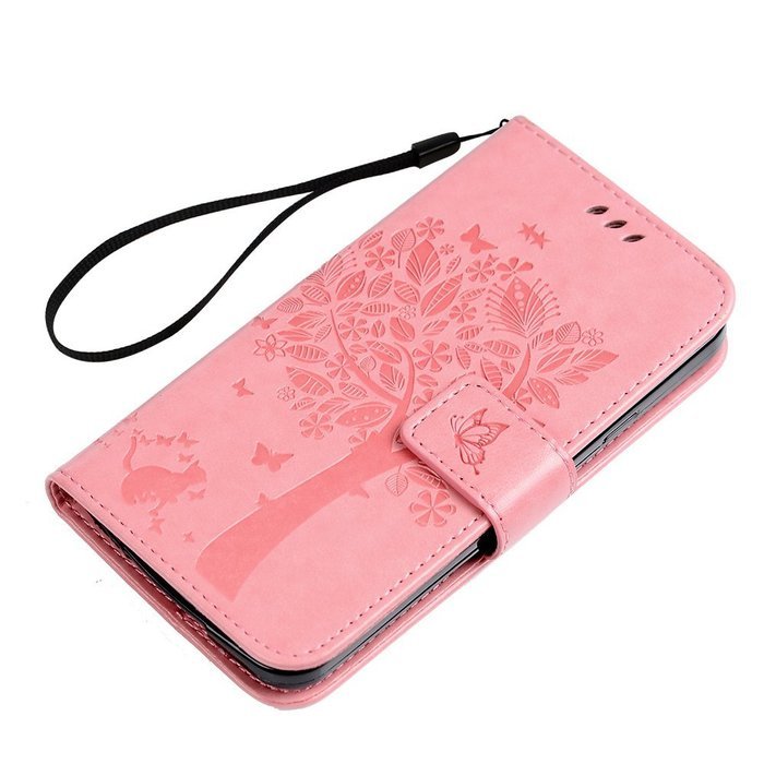 S5 Case,Samsung Galaxy S5 Case (i9600) - Wallet Embossed Flower Tree PU Leather Soft TPU Inner Cover with Magnetic... N37