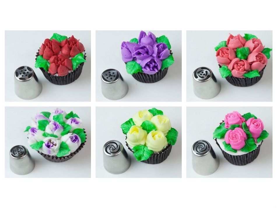 38 Piece - Complete Russian Piping Tips Set - Schast'ye Original - Includes: 32 Stainless Steel Piping Tips +... N7