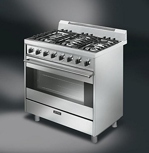 Smeg C36GGXU 36" Free Standing Gas Range with 6 Gas Burners and 3 Cooking Modes, Stainless Steel N2
