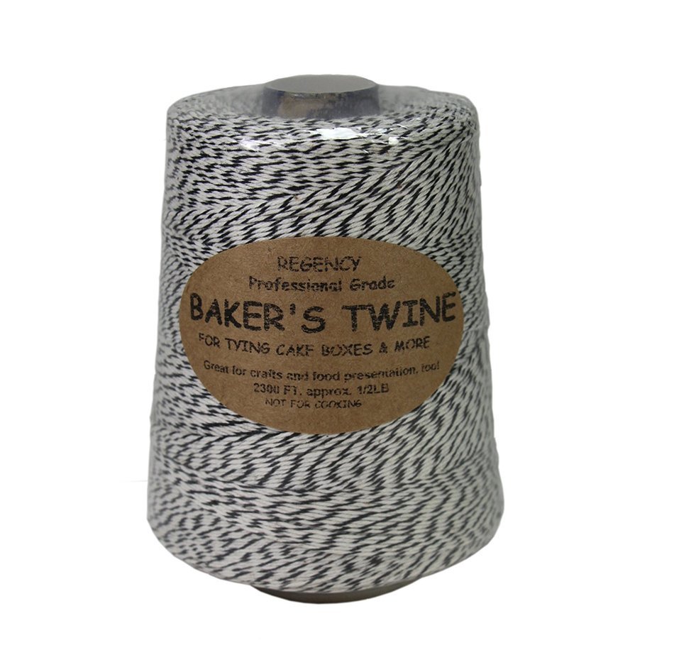 Regency Wraps Regency Baker's Twine .5 lb Cone, Black/White