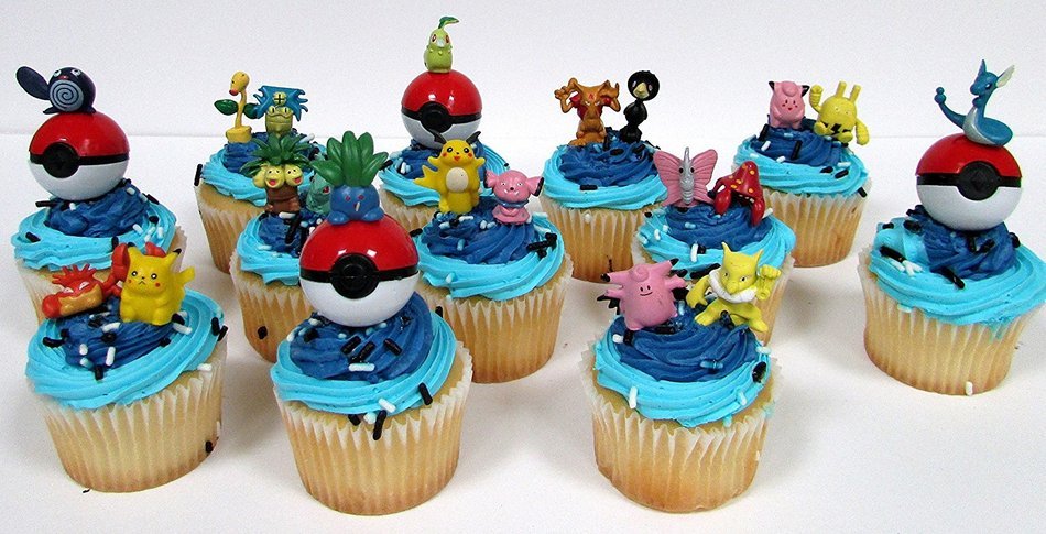 POKEMON 24 Piece MINI Birthday Party Cupcake Topper Set N2