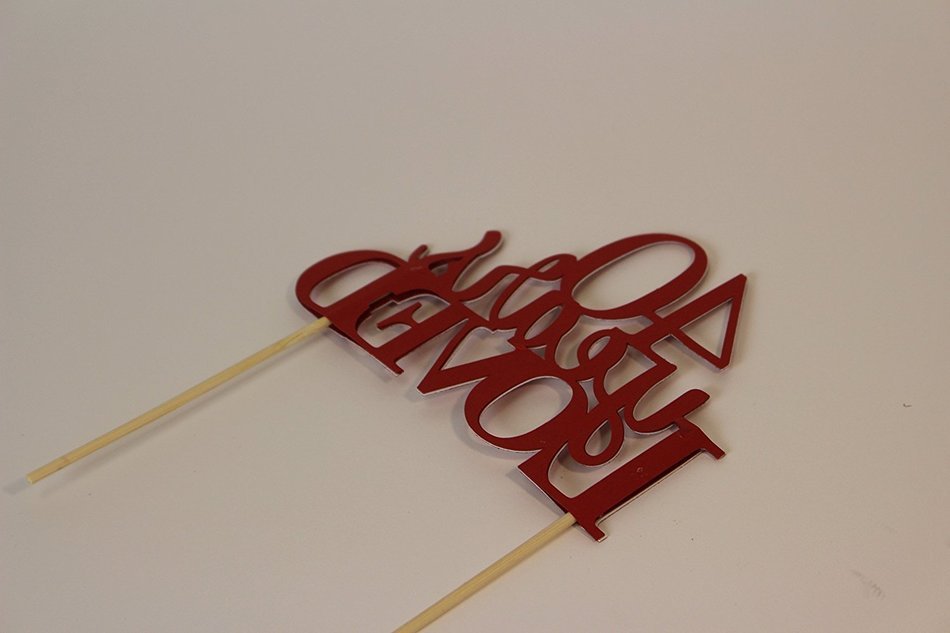All About Details Red 40-Years-Loved Cake Topper N3