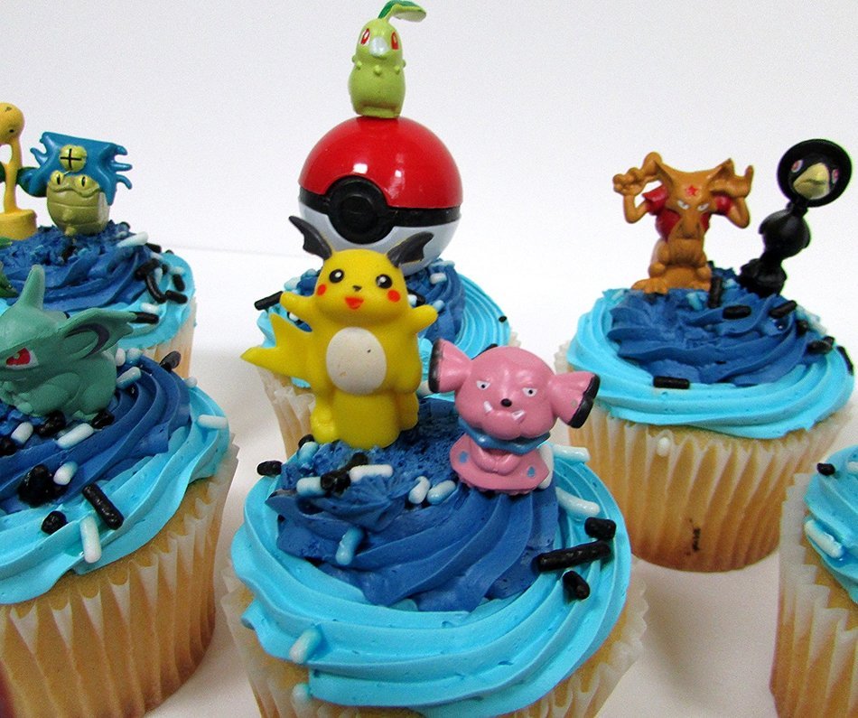 POKEMON 24 Piece MINI Birthday Party Cupcake Topper Set N6
