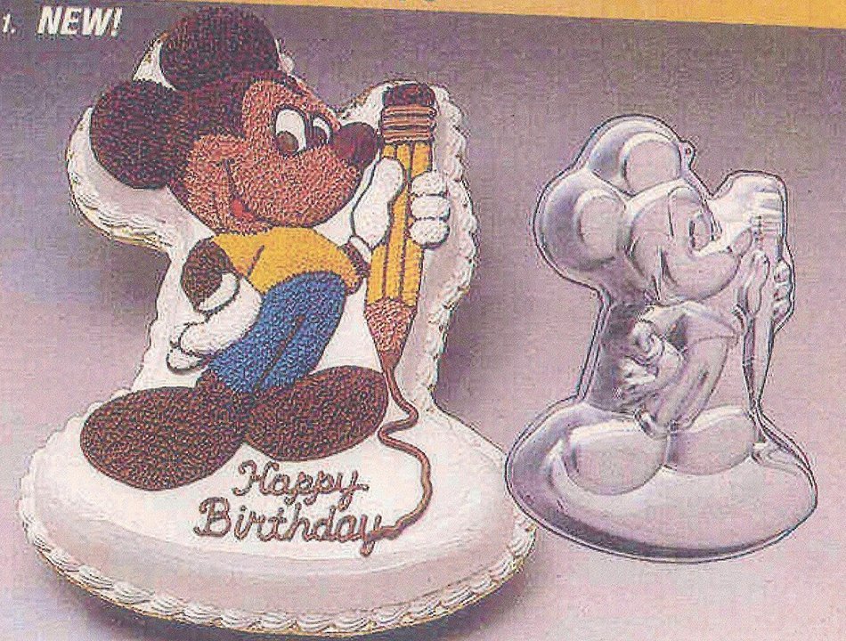 Wilton Cake Pan: Mickey Mouse with Pencil (502-2987, 1983)