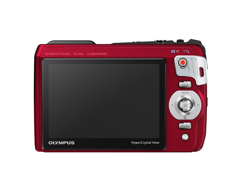 Olympus Tough TG-820 iHS Shock & Waterproof Digital Camera (Red) - International Version (No Warranty) N4