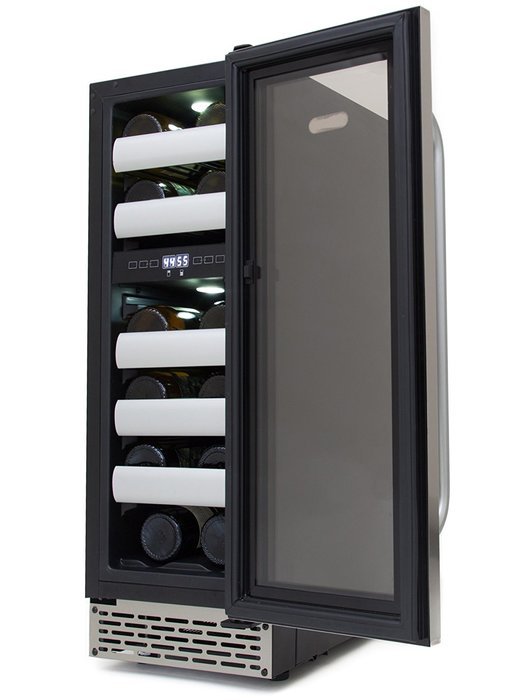 Whynter BWR-171DS Elite 17-Bottle Seamless Stainless Steel Door Dual Zone Built-in Wine Refrigerator N7