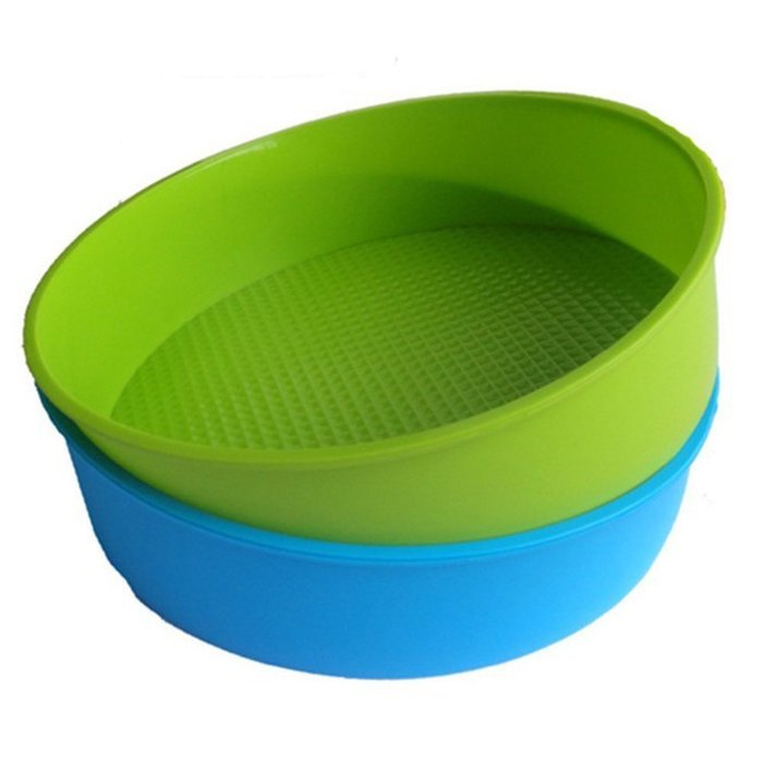 10&ldquo; / 25.4cm Non-stick Round Silicone Cake Mold Pan - Blue Set of 2ea