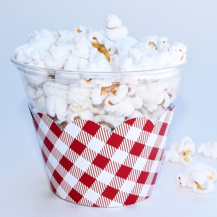 Cupcake Wrappers, Vintage Baby Blue Gingham, Rustic Red Checker, Confetti Couture Party Supplies, 36 N3