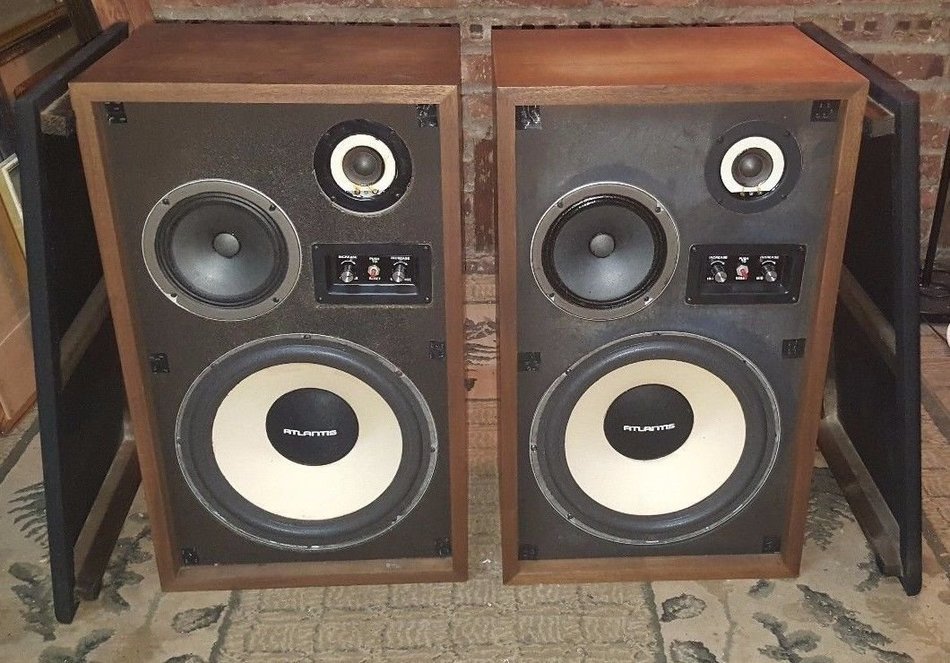 1976 ATLANTIS 4A Home LOUD Speakers 3 Way 70 Watt 12" Speakers N5