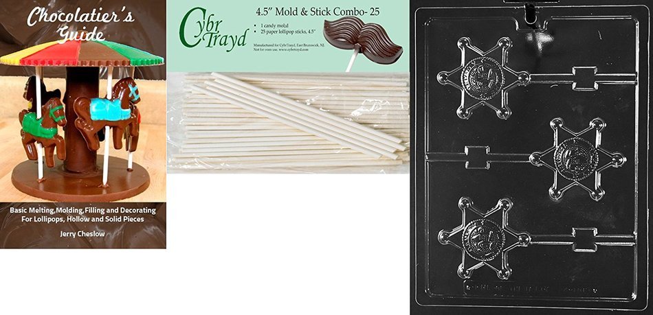 Cybrtrayd J108 Sherriff Badge Pop Jobs Chocolate Candy Mold N6