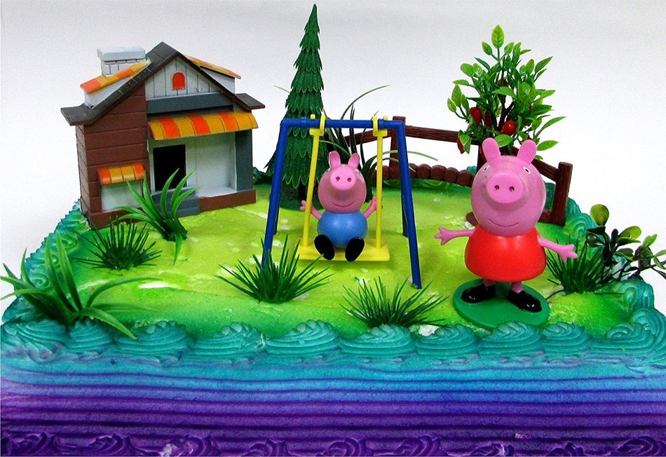 PEPPA PIG 12 Piece Birthday CAKE Topper Set, Featuring Peppa Pig and George Pig, Decorative Themed Accessories... N2