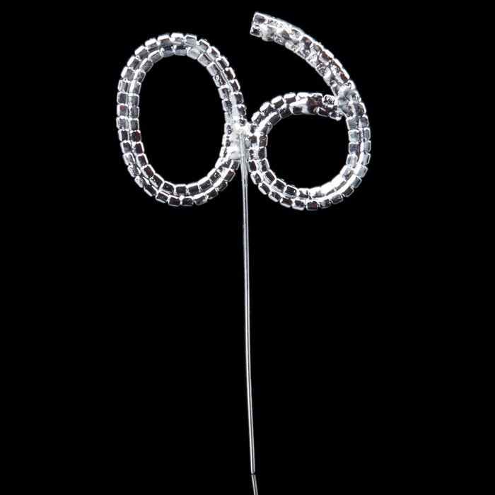 60th Anniversary Birthday Party Cake Topper w/Rhinestone N4