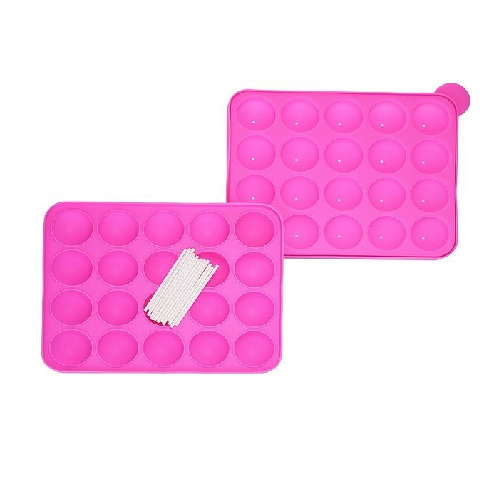DECORA 20 Silicone Tray Pop Cake Stick Mould Lollipop Cupcake Baking Mold Tool