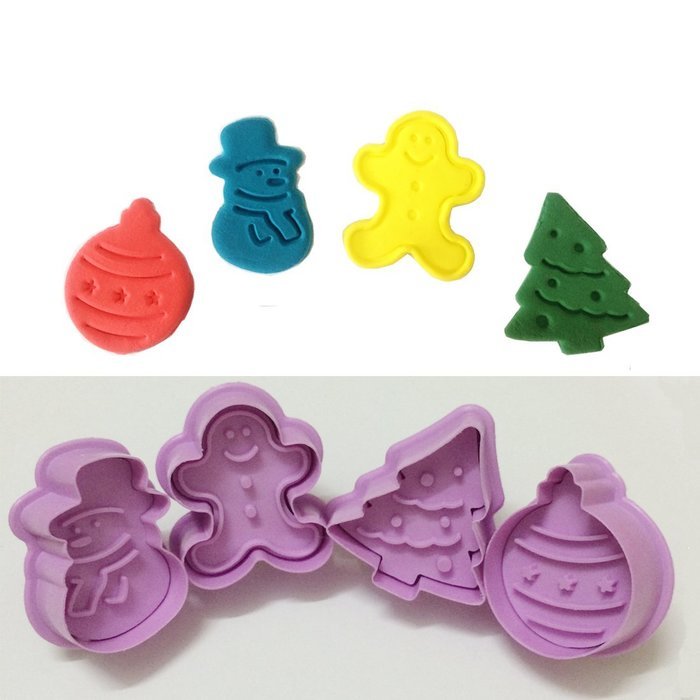 Christmas Plunger Cutters Set,Ubaker Fondant Cake Decorating Sugarcraft Cookie Cutter Color Purple(Snowman, Gingerbread... N5