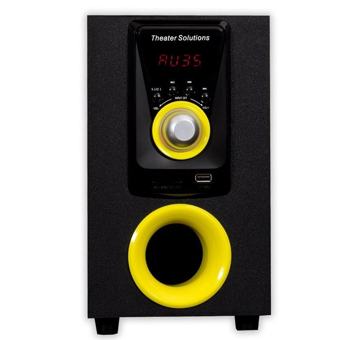 Theater Solutions TS522 Home Theater 5.1 Speaker System 500 Watts with Powered Sub and USB Drive N2