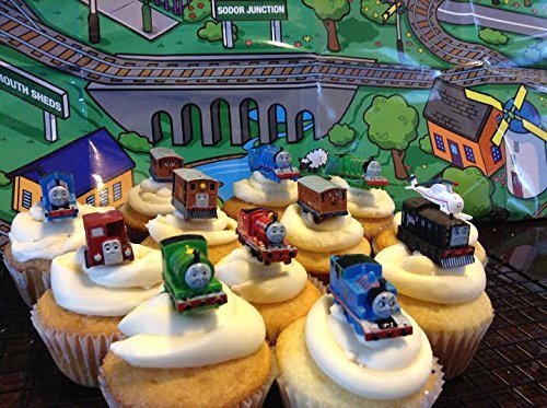 Thomas the Train & Friends Deluxe Figure Set of 12 Cake Toppers Cupcake Toppers Party Decorations with Harold... N3