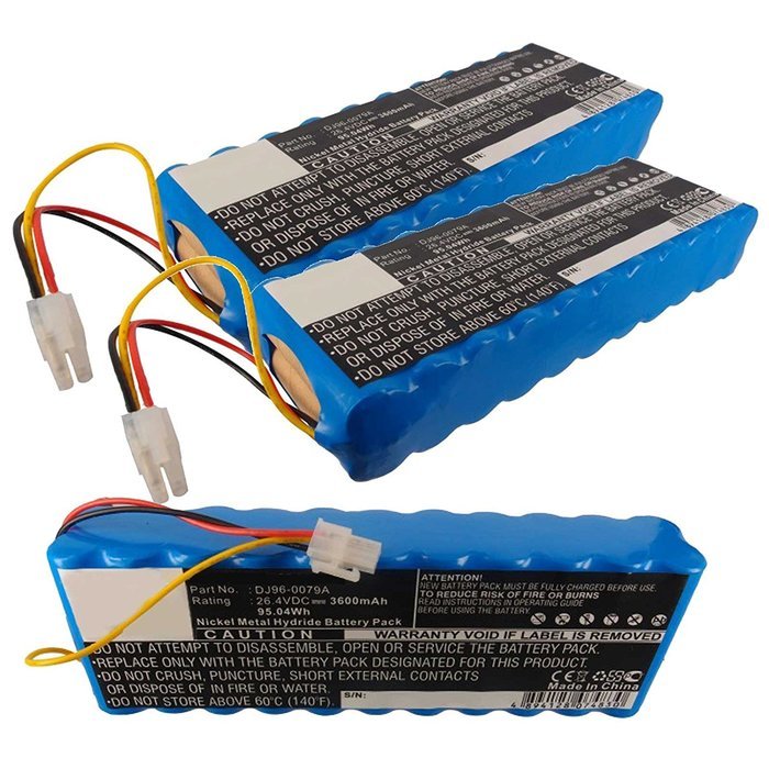 3x Exell EBVB-157 NiMH 26.4V 3600mAh Vacuum Battery Fits SAMSUNG VC-RS60, VC-RS60H, VC-RS62 Vacuums. Replaces...