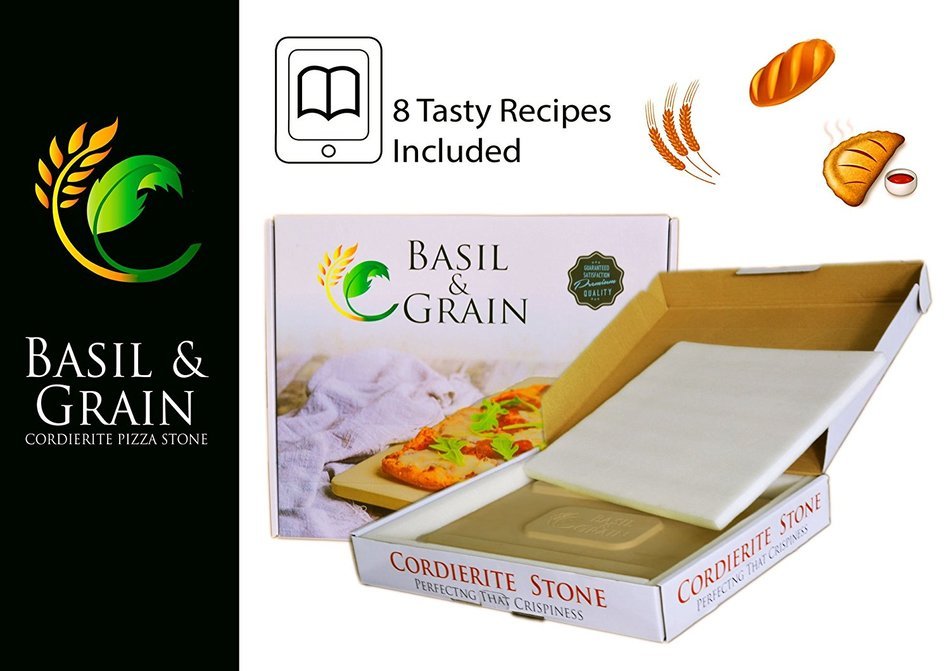 Rectangle Pizza Stone for Crispy Crust - 14"x17" for Oven n Grill with Gift Packaging - Home Baking n Cooking...